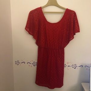 Red lace dress